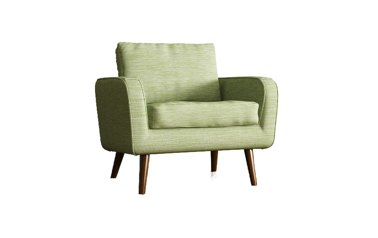 Wooden-legged armchair, 70x120 cm